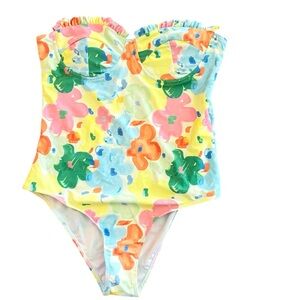 5 for $40 SALE !
Cider (NWT) Colorful Painted Flowers One Piece Bathing Suit M